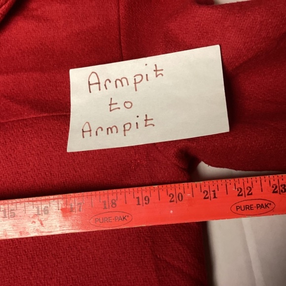 Herman Kay Jacket Hood Wool Winter Classic  Everyday Staple Red Womens SZ M - Picture 6 of 7